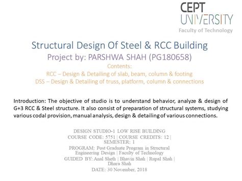 Design of G+3 Rcc & Steel structure. | CEPT - Portfolio