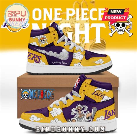 One Piece x Lakers Custom Air Force 1 Sneakers - Bipubunny Store
