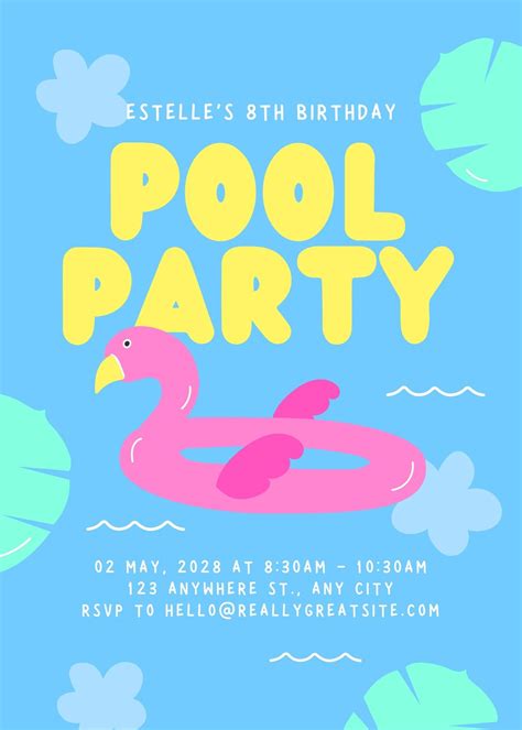 Birthday Pool Party Clipart Photos