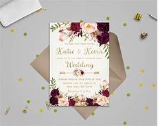 Wedding Invitations by Floral Wedding Invitation Template Wedding Invitation Etsy Wedding Invitations