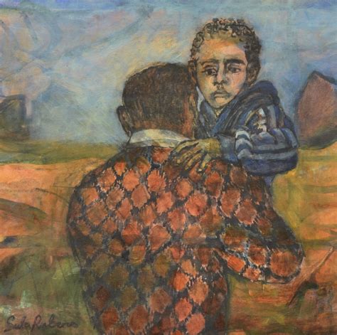 Sula Rubens RWS, Kin - Man Carrying Young Child | Bankside Gallery