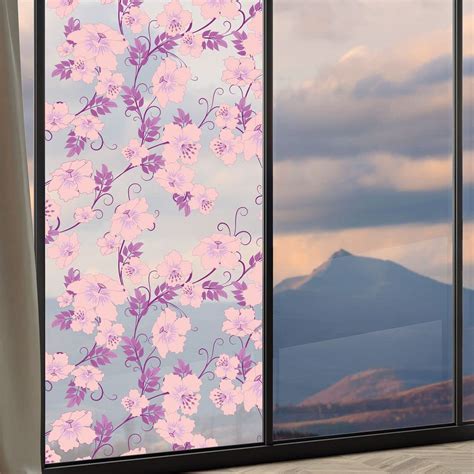 Buy CVANU Privacy Window Film Printed Yellow Flower Window Frosting ...