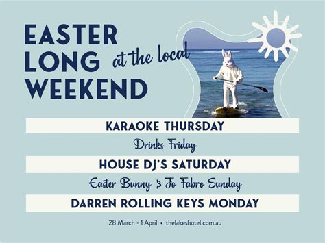 Easter Long Weekend At The Local, The Lakes Hotel - The Entrance ...