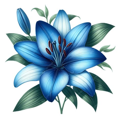Blue Lily Flower Drawing ZIMBA ARTS METAL BLUE LILY FLOWER