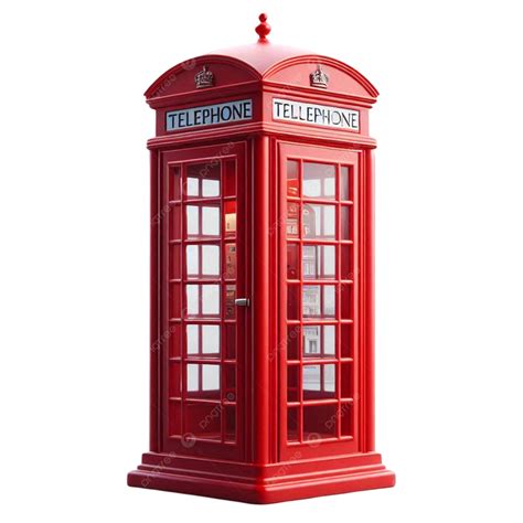 A Classic Red British Telephone Booth With Glass Windows And Domed Roof ...