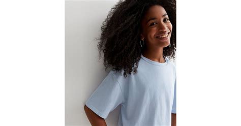 Girls Pale Blue Cotton Boxy T-Shirt | New Look