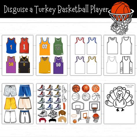 Disguise A Turkey Basketball Player Template | Rossy Printable