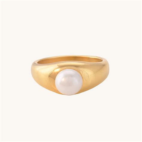 Buy Bold Pearl Ring- 18k Gold Plated online- Palmonas – PALMONAS