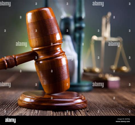 Law and justice concept, wooden gavel and scale of justice Stock Photo ...