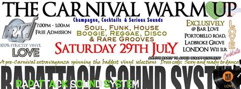 THE CARNIVAL WARM-UP, Bar Love, Merton, 29 July to 30 July | AllEvents.in