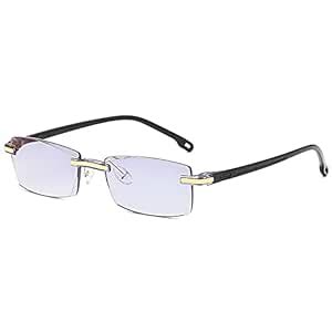 AUGEN Blue Block Rimless Reading Glasses Gold Clear Unisex Free Size ...
