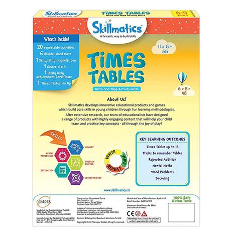 Buy Skillmatics Times Tables Online at Best Price in India – FunCorp