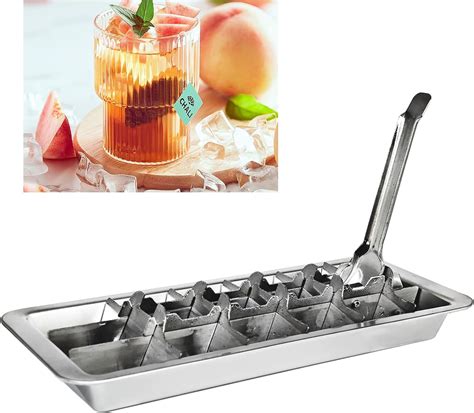 Metal Ice Cube Trays, Stainless Steel Ice Cube Trays, 18-Slot Ice Cube ...