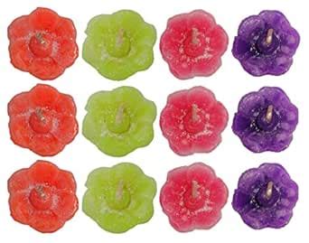 atorakushon® Paraffin Wax Pot Flower Floating Candle Decorations for ...