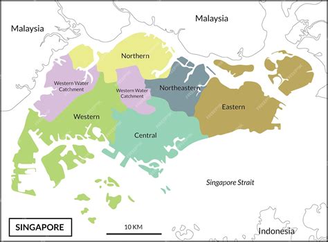 Mapa de Singapura Mapa de Cingapura | Vetor Premium