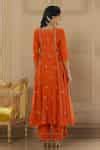 Buy Orange Chanderi Mirrors, Zari, Embroidery Round Neck Anarkali And ...