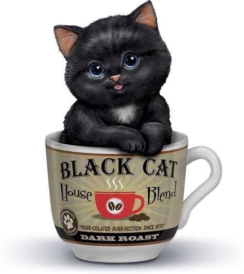 Buy The Bradford Exchange Kayomi Harai Dark Roast Kitten In A Coffee ...