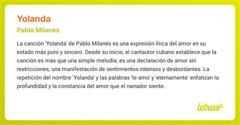 Significado de la canción YOLANDA (Pablo Milanés) - LETRAS.COM