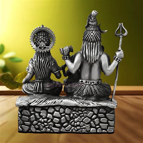 Shiv Parivar [Shankar, Ganesha, Parvati] Statue in 925 Silver