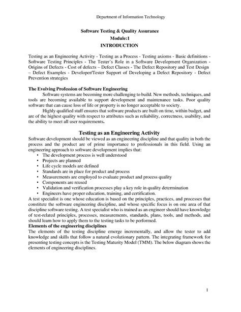 STQA Module 1 - Software Testing & Quality Assurance Module ...