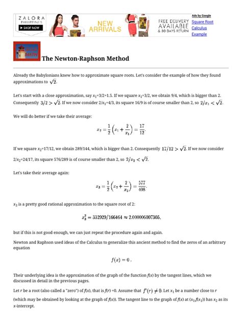 Image result for Newton-Raphson Method Worksheet PDF
