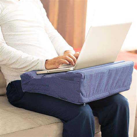 Laptop Lap Desk Tray with Cushion, fits upto 15.6 Inch Laptops, Ergono ...