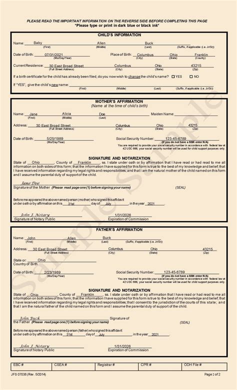 What is an Acknowledgment of Paternity Affidavit? — Ohio Department of ...