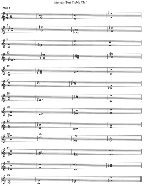 Image result for Interval Identification Notes Treble Clef