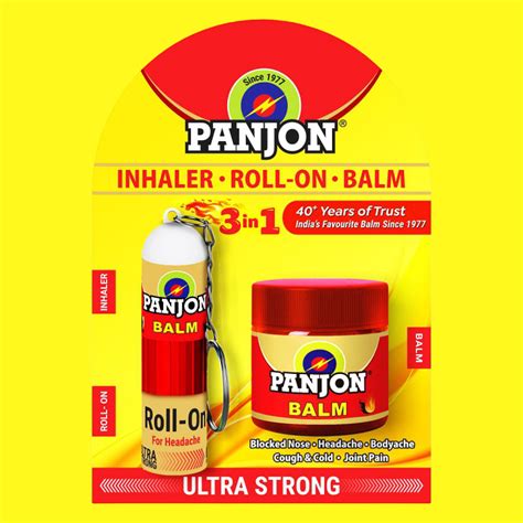 Panjon 3 in 1- Inhaler 0.5 ml, Roll-On 1 ml & Balm 8 ml – SwadBazaar