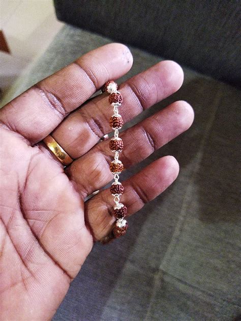 Njels 925 BIS Hallmark Silver Original Rudraksha Mala for Men | 5 Mukhi ...