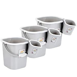 RATAN PLASTICWARE Premia Bathroom Set (Bucket 25L X 3) + (Mug 1.5L X 3 ...