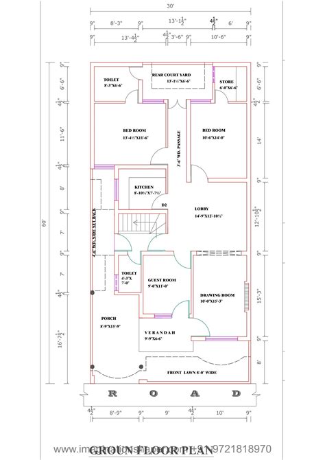 1800 sq ft (200 sq yd / 200 gaj / 8 marla / 167.23 sq m) House Plan ...