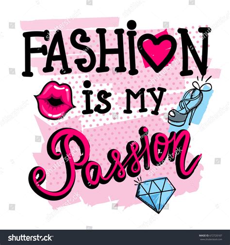 Fashion My Passion Girlish T Shirt Stock Vector (Royalty Free ...