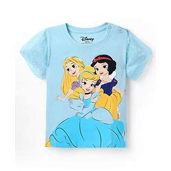 Babyhug Disney Single Jersey Knit Half Sleeves Top with Disney Princess ...