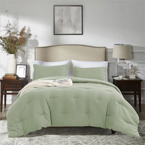 MERITLIFE Sage Green Comforter Queen Size Set, Lightweight Plain ...