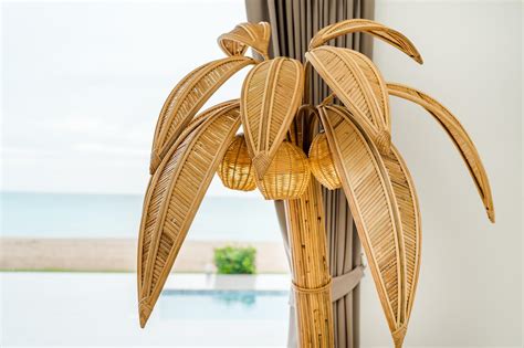 Rattan « Palm tree/ coconut tree » floor lamp at 1stDibs | tree floor ...