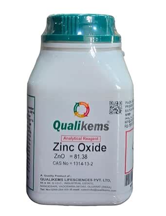 QUALIKEMS Zinc Oxide AR (500GMS) CAS NO =1314-13-2 (Lab use only ...