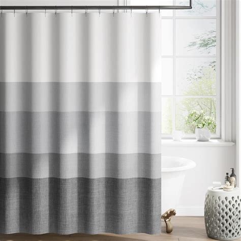 Amazon.com: jinchan Ombre Cloudy Grey Striped Shower Curtain Waterproof ...