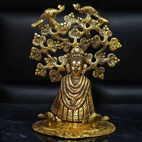Chhariya Crafts Metal Khatu Shyam Ji Murti Sitting Under Tree ...