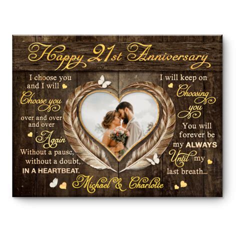 21 Year Anniversary Gift, 21st Anniversary Gift For Wife, 21st Wedding ...