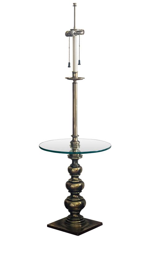 Vintage Stiffel Brass Floor Lamp with Glass Table For Sale at 1stDibs ...