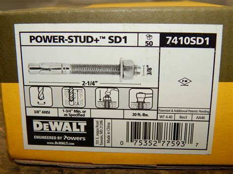 Dewalt Power Stud 1 3/4" x 1/4" 7400SD1 (100 in a box) – Adams Small ...