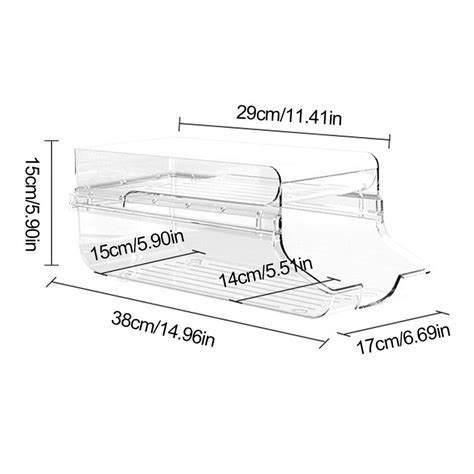 Buy Gecorid Rolling Fridge Can Dispenser Clear Can Holder 2-Layer Clear ...