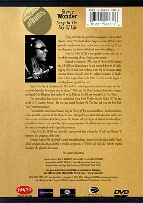 Stevie Wonder: Songs In The Key Of Life (DVD 1998) | DVD Empire