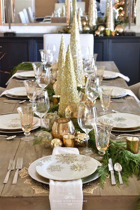 Green And White Christmas Table Settings / christmas home tour | part 2 ...