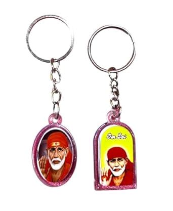 JNiL Round Shirdi Sai Baba Designer Printed Metal Lamination Keychain ...