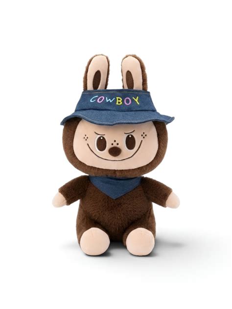 Cowboy Labubu Plush Toy - 10-Inch Soft Stuffed Animal with Denim Hat ...