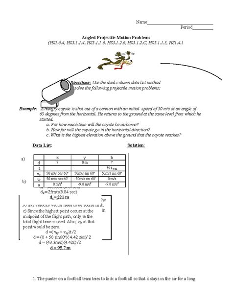 Angled Projectile Problems 的图像结果