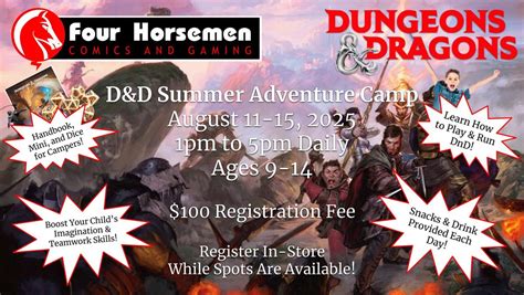 Dungeons & Dragons Summer Adventure Camp 2025, 9515 Mall Road ...