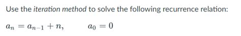 Image result for Recurrence Relation Iteration Method